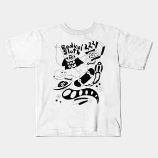 Radical Sloth - Black Line Kids T-Shirt